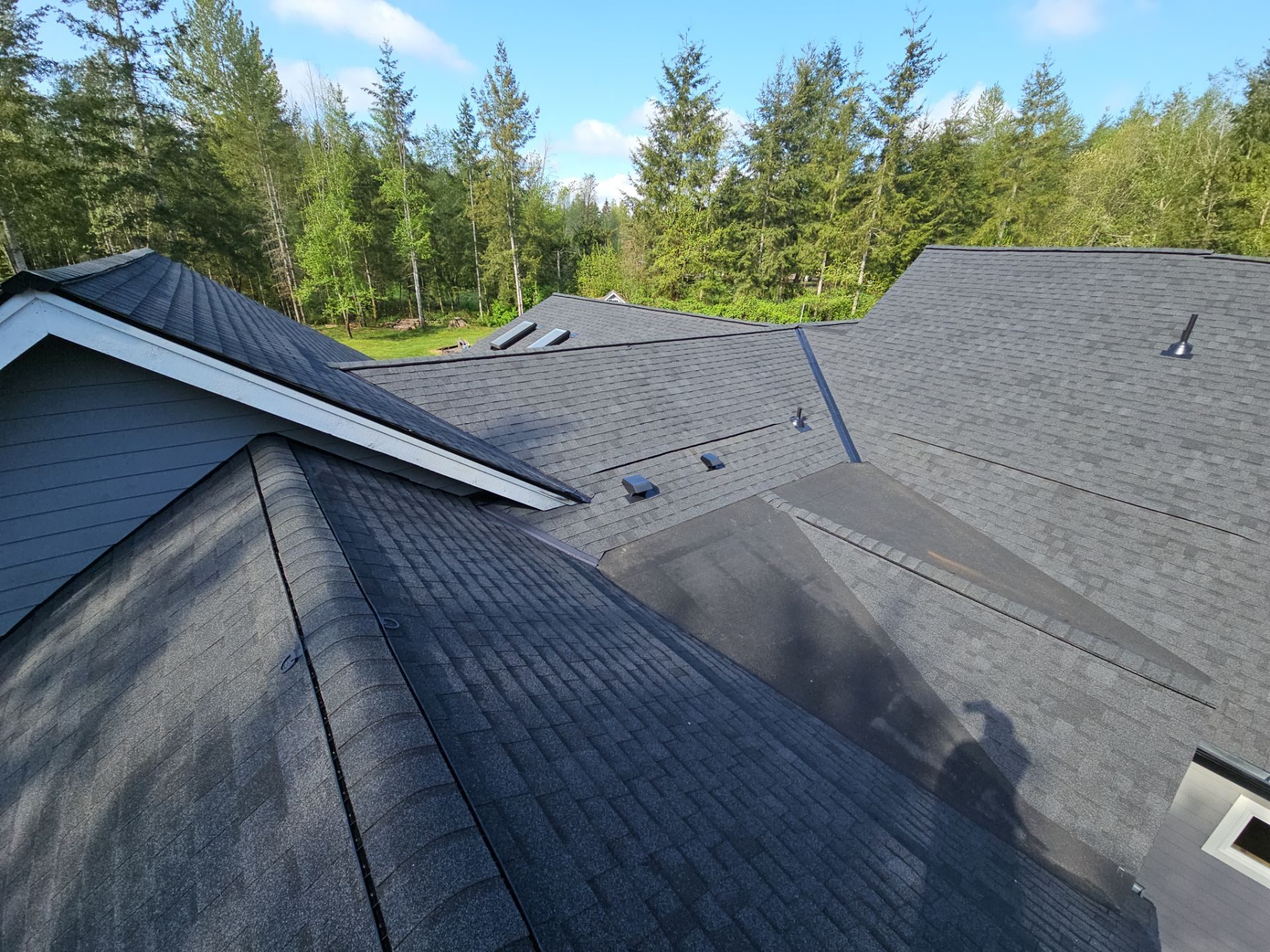 Close-up of Charcoal asphalt shingle roof finish in Lake Stevens, WA