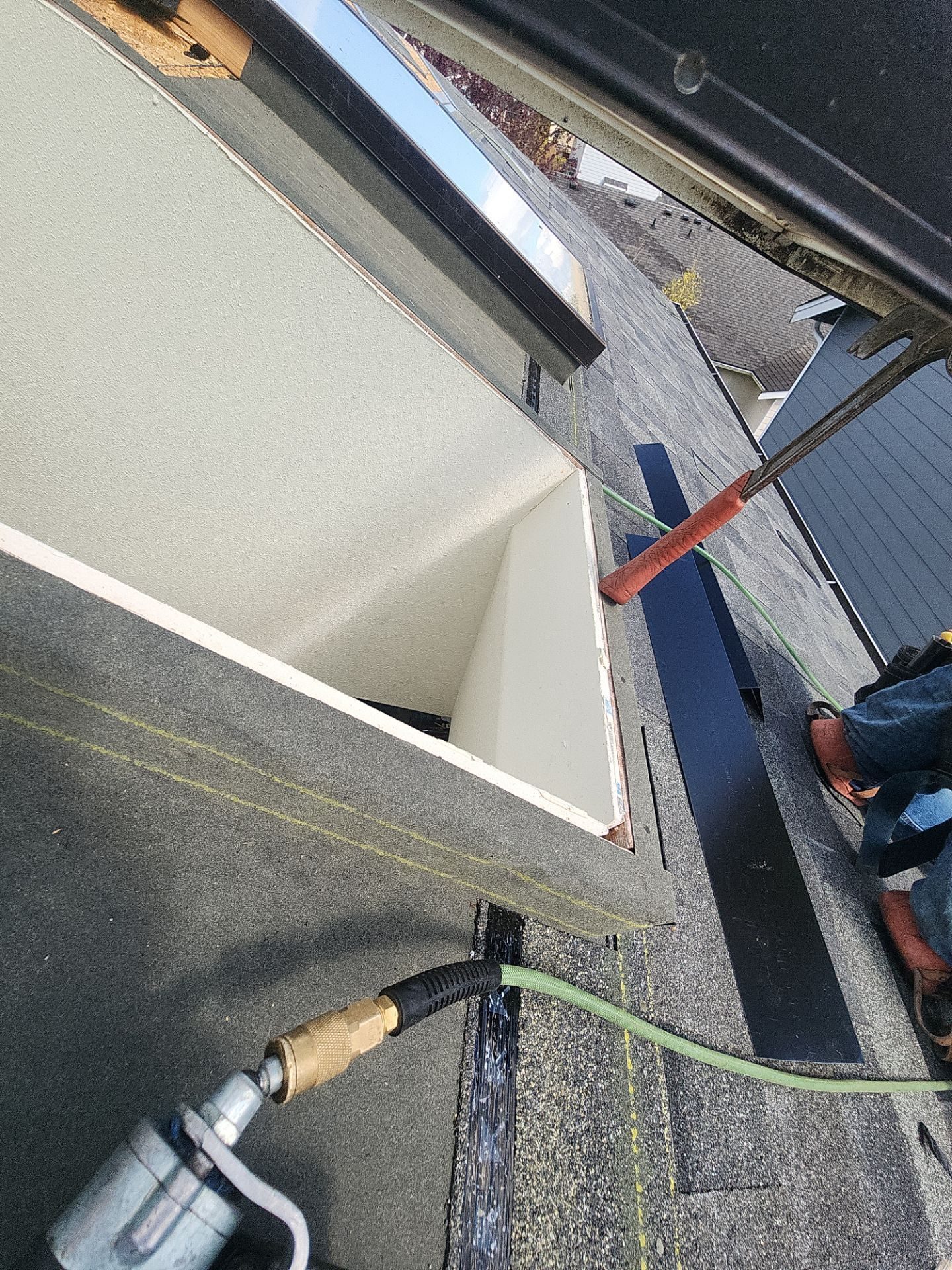 Storm Grey asphalt shingle roof line and edge detail in Mill Creek, WA