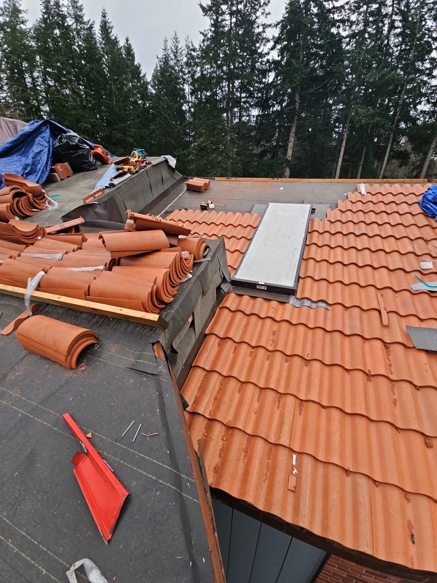 Roof decking and underlayment work on Camano Island, WA project by Amor Roofing