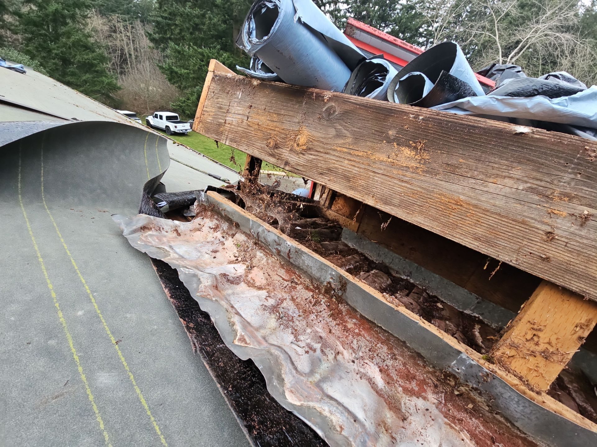 Close roof inspection detail on Camano Island Brava project