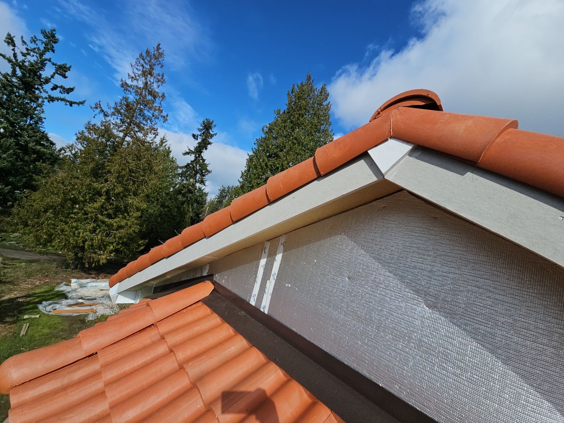 Antique Clay Brava Spanish barrel tile roof installation by Amor Roofing in Mukilteo, WA