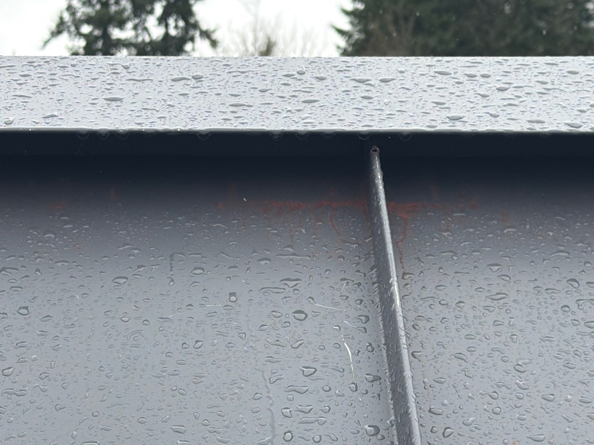 Cascade Gray standing seam metal roof line and edge detail in Woodinville, WA