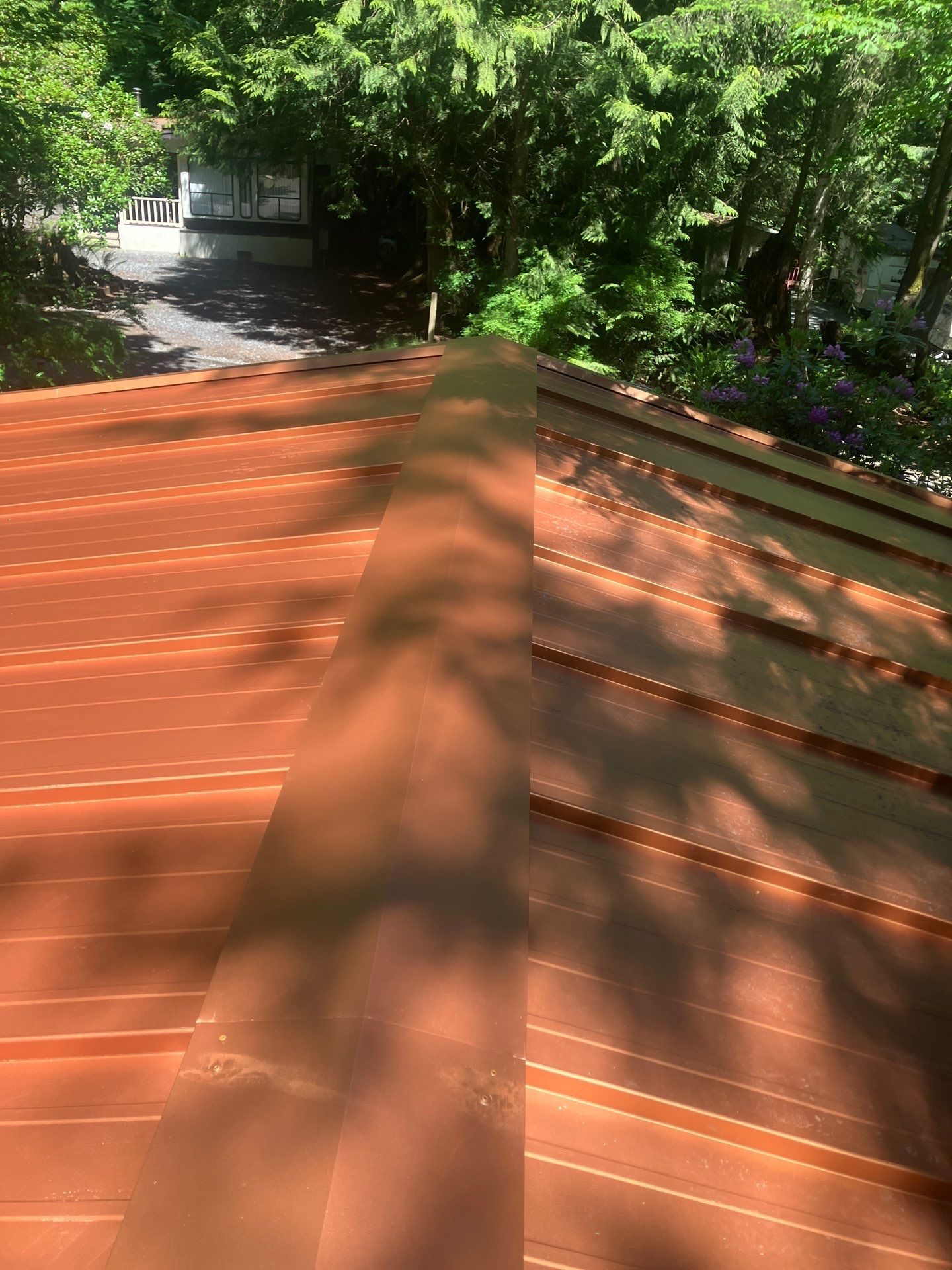 Architectural perspective of Copper Penny standing seam metal roof in Marysville, WA