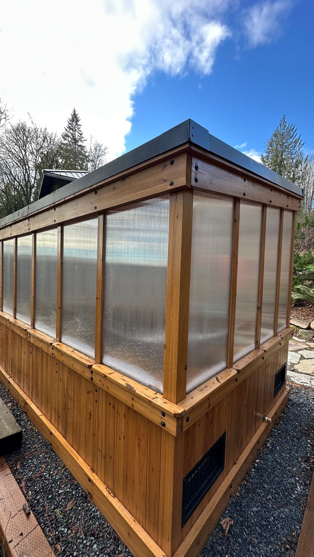 Wide angle of completed Matte Black standing seam metal roof in Snohomish, WA