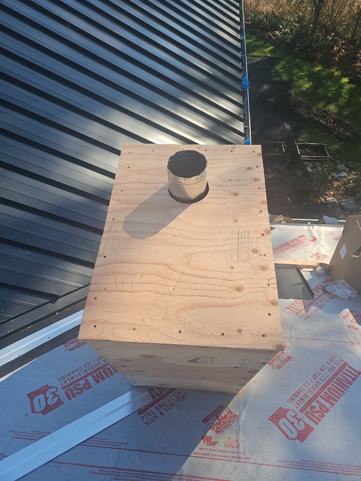 Amor Roofing site documentation: substrate preparation for Matte Black standing seam metal install in Snohomish, WA