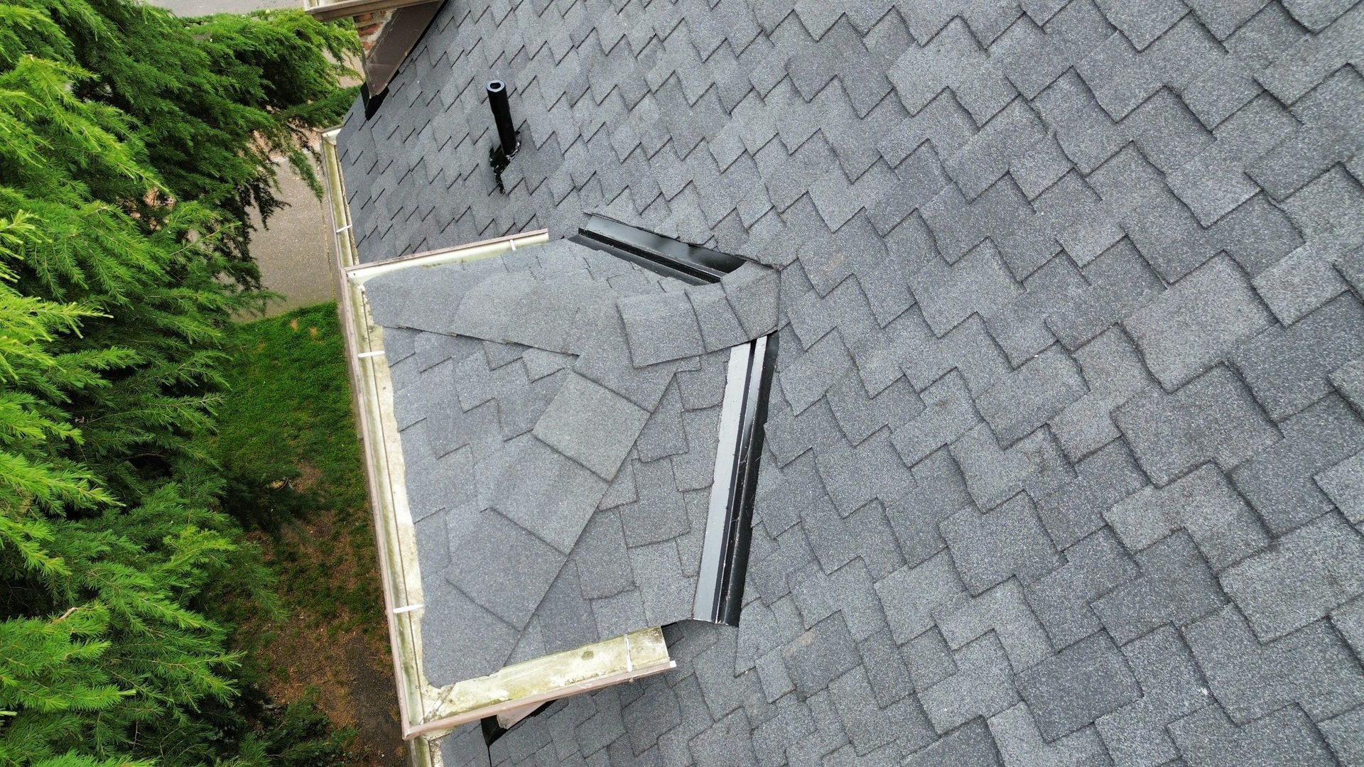Architectural perspective of Charcoal CertainTeed Presidential Shake asphalt shingle roof in Seattle, WA